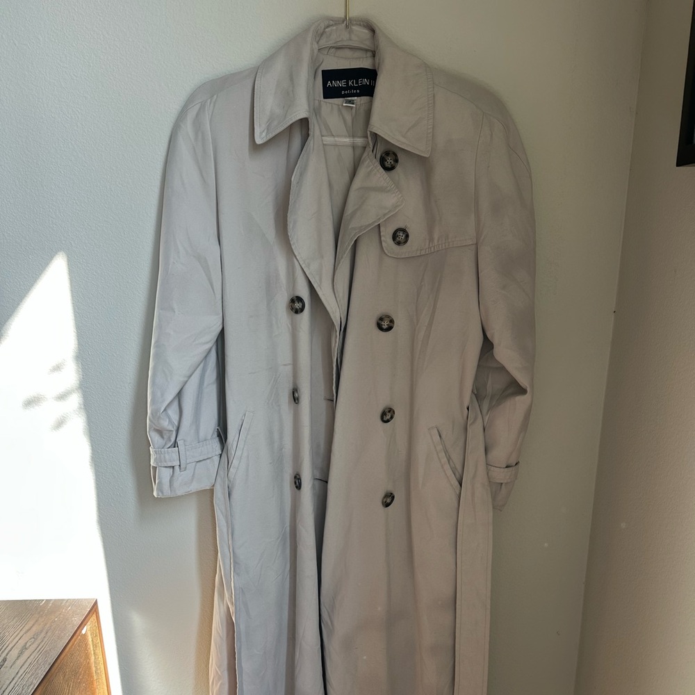 Vintage Anne Klein Trench Coat Classic Design